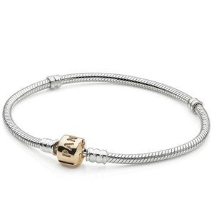 Pandora Bracelet with 14k gold clasp-various sizes - get a charm for free